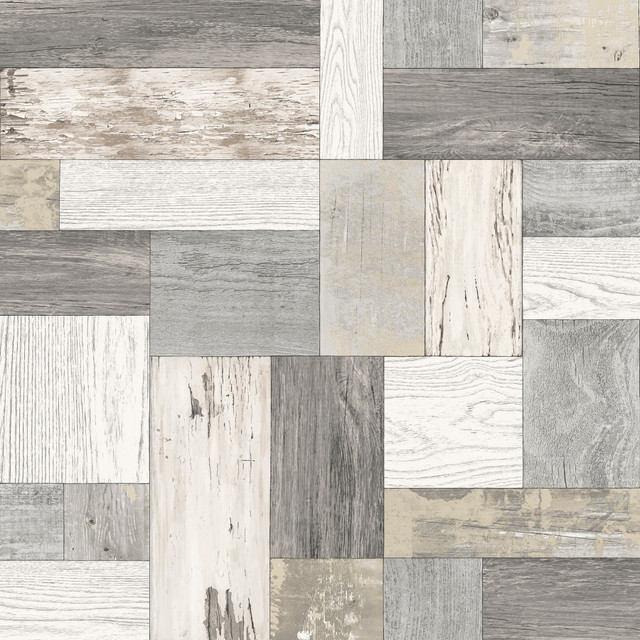 Knock on Wood Neutral Distressed Wallpaper by A-Street Prints Designer Trilogy Covers about 56.4 square feet 20.5-in by 33-ft long roll Unpasted 20.9 - Swanky Fabrics -