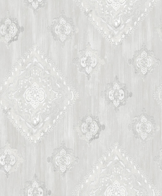 Leana Dove Medallion Wallpaper by Advantage Designer Traditional Covers about 57.8 square feet 21-in by 33-ft long roll Unpasted 25 - Swanky Fabrics - Leana Dove Medallion Wallpaper by Advantage Designer Traditional Covers about 57.8 square feet 21-in by 33-ft long roll Unpasted 25 - Swanky Fabrics -