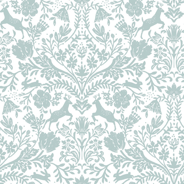 Forest Dance Aqua Damask Wallpaper by Chesapeake Designer Thoreau Covers about 56.4 square feet 20.5-in by 33-ft long roll Prepasted 20.5 - Swanky Fabrics - Forest Dance Aqua Damask Wallpaper by Chesapeake Designer Thoreau Covers about 56.4 square feet 20.5-in by 33-ft long roll Prepasted 20.5 - Swanky Fabrics -