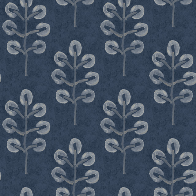 Plum Tree Dark Blue Botanical Wallpaper by Chesapeake Designer Thoreau Covers about 56.4 square feet 20.5-in by 33-ft long roll Prepasted 10.25 - Swanky Fabrics - Plum Tree Dark Blue Botanical Wallpaper by Chesapeake Designer Thoreau Covers about 56.4 square feet 20.5-in by 33-ft long roll Prepasted 10.25 - Swanky Fabrics -