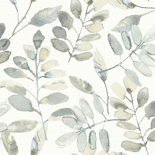 Pinnate Grey Leaves Wallpaper by Chesapeake Designer Thoreau Covers about 56.4 square feet 20.5-in by 33-ft long roll Prepasted 20.5 - Swanky Fabrics - Pinnate Grey Leaves Wallpaper by Chesapeake Designer Thoreau Covers about 56.4 square feet 20.5-in by 33-ft long roll Prepasted 20.5 - Swanky Fabrics -