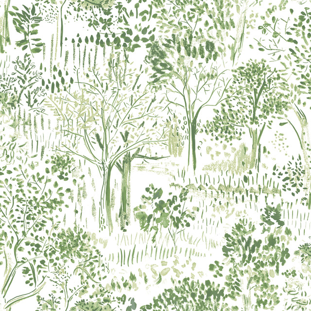 Walden Green Forest Wallpaper by Chesapeake Designer Thoreau Covers about 56.4 square feet 20.5-in by 33-ft long roll Prepasted 20.5 - Swanky Fabrics - Walden Green Forest Wallpaper by Chesapeake Designer Thoreau Covers about 56.4 square feet 20.5-in by 33-ft long roll Prepasted 20.5 - Swanky Fabrics -