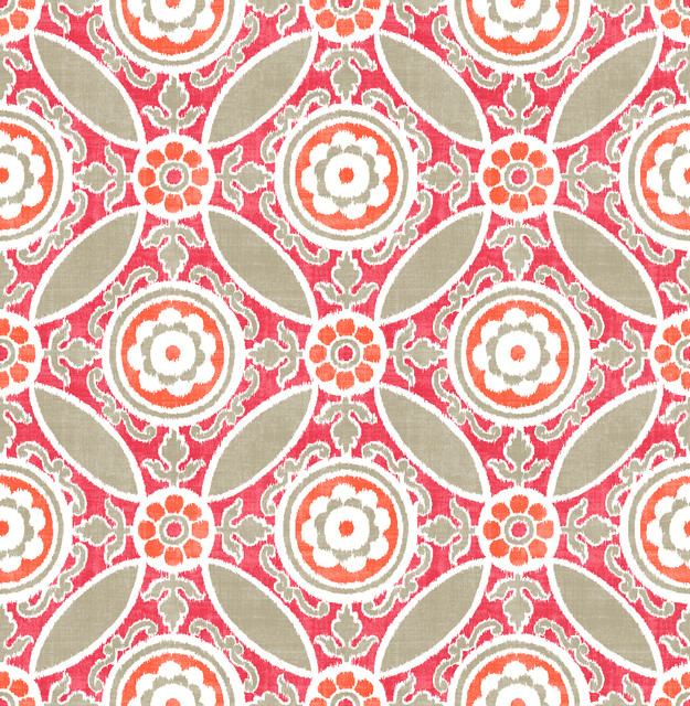Maya Pink Medallion Wallpaper by A-Street Prints Designer Solstice Covers about 56.4 square feet 20.5-in by 33-ft long roll Unpasted 20.9 - Swanky Fabrics -