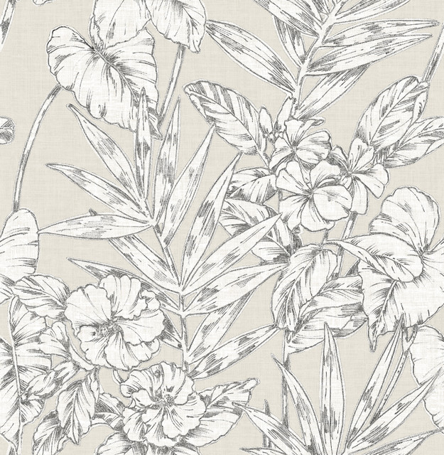 Fiji Beige Floral Wallpaper by A-Street Prints Designer Solstice Covers about 56.4 square feet 20.5-in by 33-ft long roll Unpasted 20.9 - Swanky Fabrics - Fiji Beige Floral Wallpaper by A-Street Prints Designer Solstice Covers about 56.4 square feet 20.5-in by 33-ft long roll Unpasted 20.9 - Swanky Fabrics -