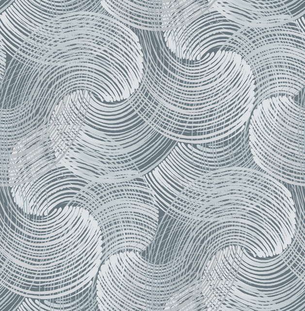 Karson Blue Swirling Geometric Wallpaper by A-Street Prints Designer Scott Living Covers about 56.4 square feet 20.5-in by 33-ft long roll Unpasted 20.8 - Swanky Fabrics - Karson Blue Swirling Geometric Wallpaper by A-Street Prints Designer Scott Living Covers about 56.4 square feet 20.5-in by 33-ft long roll Unpasted 20.8 - Swanky Fabrics -