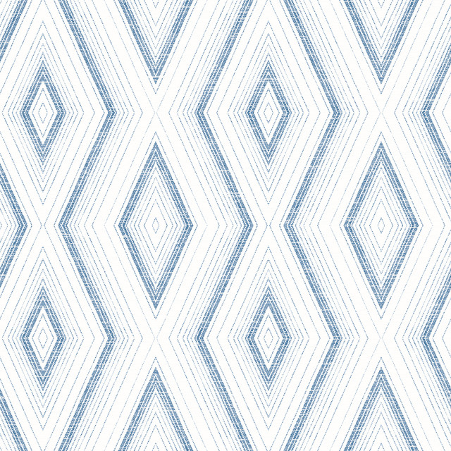 Santa Cruz Blue Geometric Wallpaper by Chesapeake Designer Sanibel Covers about 56.4 square feet 20.5-in by 33-ft long roll Prepasted 20.5 - Swanky Fabrics - Santa Cruz Blue Geometric Wallpaper by Chesapeake Designer Sanibel Covers about 56.4 square feet 20.5-in by 33-ft long roll Prepasted 20.5 - Swanky Fabrics -