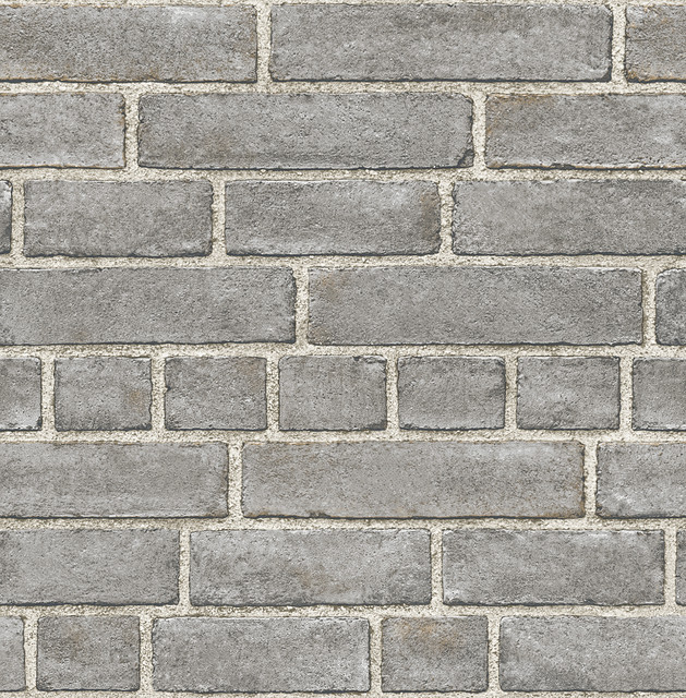 Façade Grey Brick Wallpaper by A-Street Prints Designer Trilogy Covers about 56.4 square feet 20.5-in by 33-ft long roll Unpasted 21 - Swanky Fabrics -