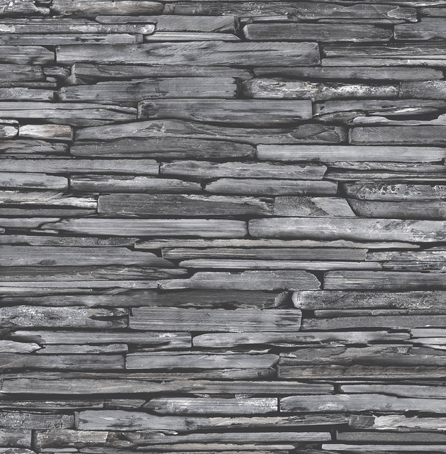 Charcoal Stacked Slate Wallpaper by A-Street Prints Designer Reclaimed Covers about 56.4 square feet 20.5-in by 33-ft long roll Unpasted 10.5 - Swanky Fabrics - Charcoal Stacked Slate Wallpaper by A-Street Prints Designer Reclaimed Covers about 56.4 square feet 20.5-in by 33-ft long roll Unpasted 10.5 - Swanky Fabrics -