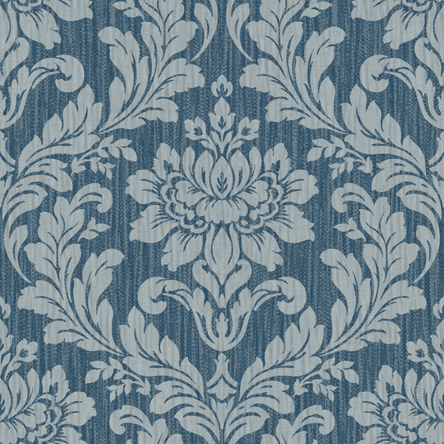 Galois Blue Damask Wallpaper by Advantage Designer Radiance Covers about 57.5 square feet 20.9-in by 33-ft long roll Unpasted 20.9 - Swanky Fabrics - Galois Blue Damask Wallpaper by Advantage Designer Radiance Covers about 57.5 square feet 20.9-in by 33-ft long roll Unpasted 20.9 - Swanky Fabrics -
