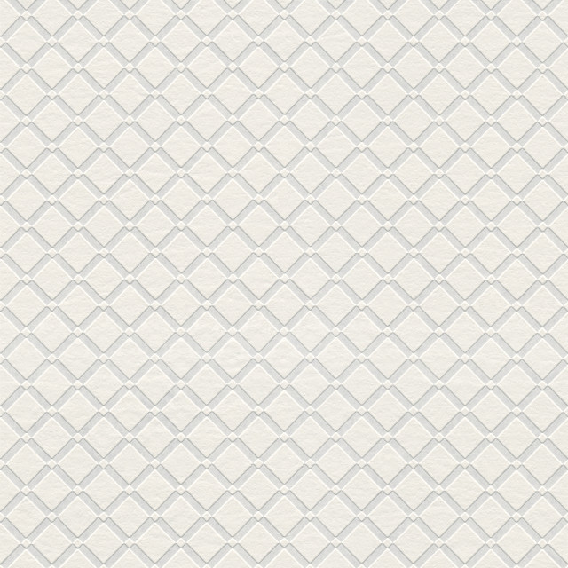 Armin White Diamond Trellis Paintable Wallpaper by Brewster Designer PaintWorks Covers about 57.5 square feet 20.9-in by 33-ft long roll Unpasted 2.5 - Swanky Fabrics -