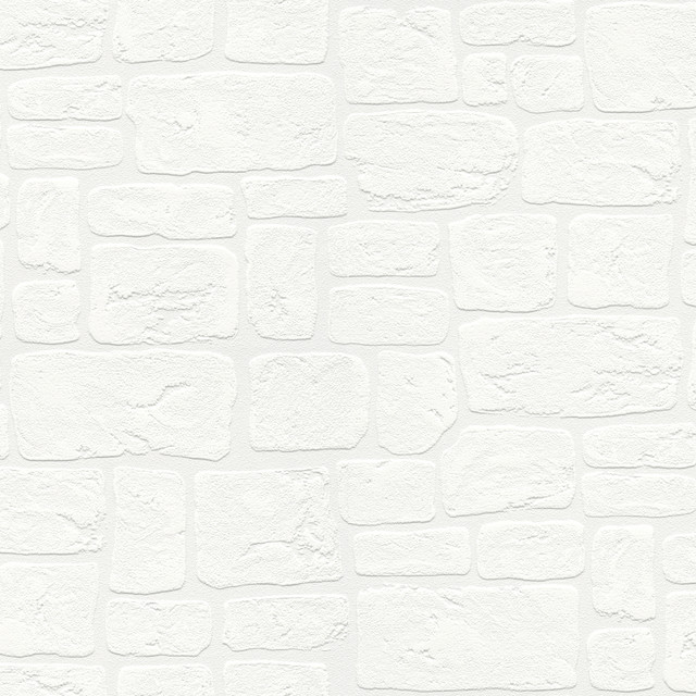 Gaffrey White Stone Paintable Wallpaper by Brewster Designer PaintWorks Covers about 57.5 square feet 20.9-in by 33-ft long roll Unpasted 25.2 - Swanky Fabrics - Gaffrey White Stone Paintable Wallpaper by Brewster Designer PaintWorks Covers about 57.5 square feet 20.9-in by 33-ft long roll Unpasted 25.2 - Swanky Fabrics -