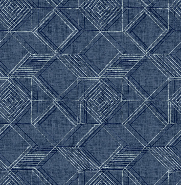 Moki Blue Lattice Geometric Wallpaper by A-Street Prints Designer Pacifica Covers about 56.4 square feet 20.5-in by 33-ft long roll Unpasted 20.8 - Swanky Fabrics - Moki Blue Lattice Geometric Wallpaper by A-Street Prints Designer Pacifica Covers about 56.4 square feet 20.5-in by 33-ft long roll Unpasted 20.8 - Swanky Fabrics -
