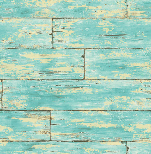 Shipwreck Aquamarine Wood Wallpaper by Kenneth James Designer Palm Springs Covers about 56.4 square feet 20.5-in by 33-ft long roll Unpasted 21 - Swanky Fabrics -