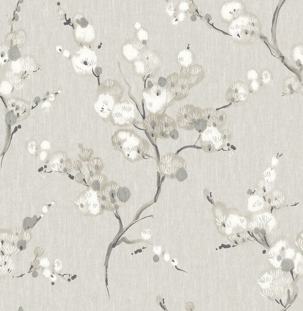 Bliss Taupe Blossom Wallpaper by A-Street Prints Designer Mistral Covers about 56.4 square feet 20.5-in by 33-ft long roll Unpasted 20.9 - Swanky Fabrics - Bliss Taupe Blossom Wallpaper by A-Street Prints Designer Mistral Covers about 56.4 square feet 20.5-in by 33-ft long roll Unpasted 20.9 - Swanky Fabrics -
