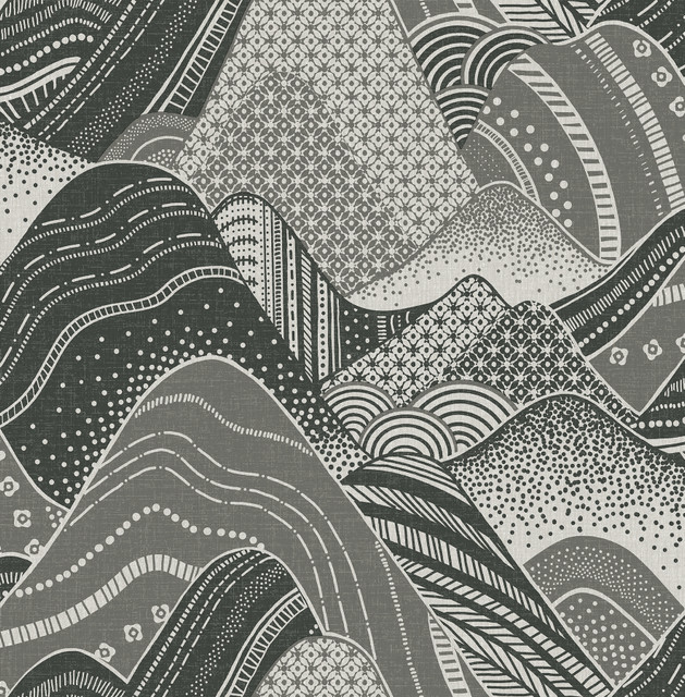 Meru Dark Grey Mountain Wallpaper by A-Street Prints Designer Mistral Covers about 56.4 square feet 20.5-in by 33-ft long roll Unpasted 10.4 - Swanky Fabrics - Meru Dark Grey Mountain Wallpaper by A-Street Prints Designer Mistral Covers about 56.4 square feet 20.5-in by 33-ft long roll Unpasted 10.4 - Swanky Fabrics -