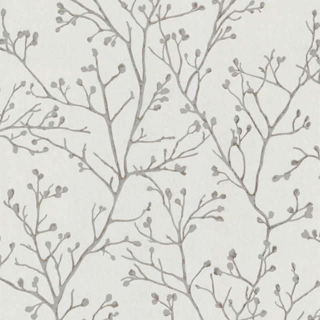 Koura Silver Budding Branches Wallpaper by A-Street Prints Designer Lustre Covers about 57.5 square feet 20.9-in by 33-ft long roll Unpasted 12.5 - Swanky Fabrics - Koura Silver Budding Branches Wallpaper by A-Street Prints Designer Lustre Covers about 57.5 square feet 20.9-in by 33-ft long roll Unpasted 12.5 - Swanky Fabrics -
