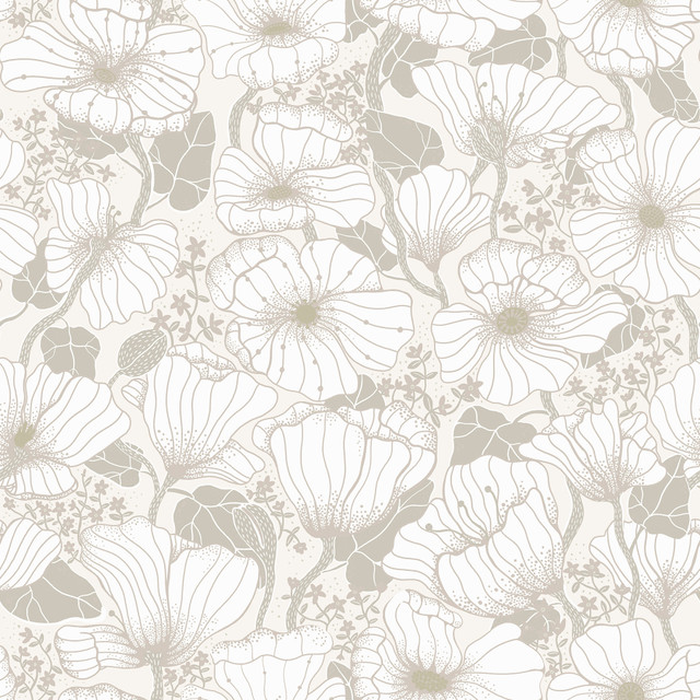 Matilda Grey Poppy Fields Wallpaper by A-Street Prints Designer Lina Covers about 57.5 square feet 20.9-in by 33-ft long roll Unpasted 20.9 - Swanky Fabrics - Matilda Grey Poppy Fields Wallpaper by A-Street Prints Designer Lina Covers about 57.5 square feet 20.9-in by 33-ft long roll Unpasted 20.9 - Swanky Fabrics -