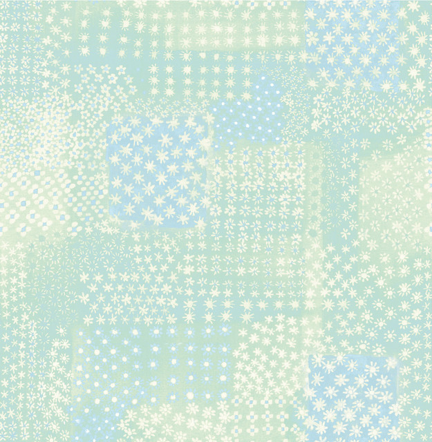 Flower Green Patchwork Wallpaper by A-Street Prints Designer Kismet Covers about 56.4 square feet 20.5-in by 33-ft long roll Unpasted 21 - Swanky Fabrics -