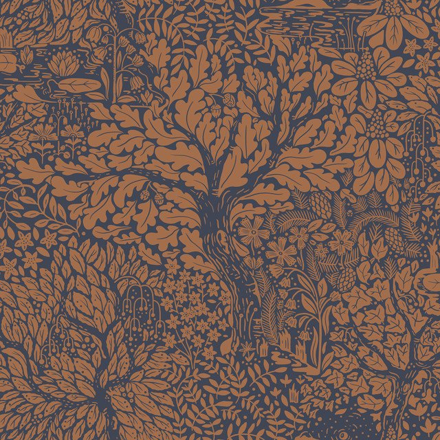 Olle Orange Forest Sanctuary Wallpaper by A-Street Prints Designer Ingrid Covers about 57.5 square feet 20.9-in by 33-ft long roll Unpasted 20.9 - Swanky Fabrics - Olle Orange Forest Sanctuary Wallpaper by A-Street Prints Designer Ingrid Covers about 57.5 square feet 20.9-in by 33-ft long roll Unpasted 20.9 - Swanky Fabrics -