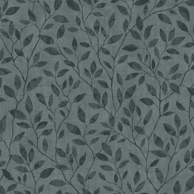 Willow Dark Grey Silhouette Trail Wallpaper by Engblad & Co Designer Graphic World Covers about 57.8 square feet 21-in by 33-ft long roll Unpasted 21 - Swanky Fabrics -
