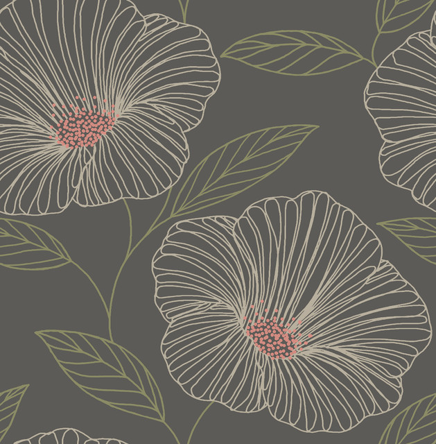 Mythic Brown Floral Wallpaper by Brewster Designer Fresh Start Kitchen & Bath Covers about 56.4 square feet 20.5-in by 33-ft long roll Unpasted 20.9 - Swanky Fabrics - Mythic Brown Floral Wallpaper by Brewster Designer Fresh Start Kitchen & Bath Covers about 56.4 square feet 20.5-in by 33-ft long roll Unpasted 20.9 - Swanky Fabrics -