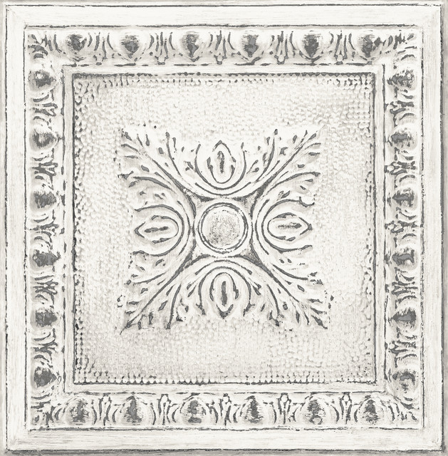 Hazley White Ornament Tin Tile Wallpaper by Brewster Designer Fresh Start Kitchen & Bath Covers about 56.4 square feet 20.5-in by 33-ft long roll Unpasted 20.9 - Swanky Fabrics - Hazley White Ornament Tin Tile Wallpaper by Brewster Designer Fresh Start Kitchen & Bath Covers about 56.4 square feet 20.5-in by 33-ft long roll Unpasted 20.9 - Swanky Fabrics -