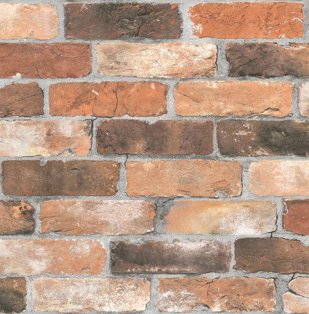 Cody Rust Reclaimed Bricks Wallpaper by Brewster Designer Fresh Start Kitchen & Bath Covers about 56.4 square feet 20.5-in by 33-ft long roll Unpasted 20.9 - Swanky Fabrics - Cody Rust Reclaimed Bricks Wallpaper by Brewster Designer Fresh Start Kitchen & Bath Covers about 56.4 square feet 20.5-in by 33-ft long roll Unpasted 20.9 - Swanky Fabrics -