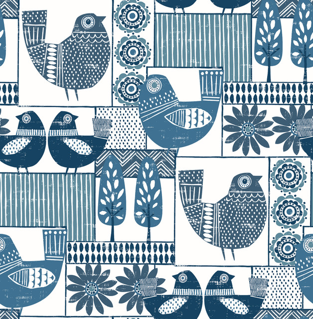 Hennika Blue Patchwork Wallpaper by A-Street Prints Designer Folklore Covers about 56.4 square feet 20.5-in by 33-ft long roll Unpasted 20.9 - Swanky Fabrics - Hennika Blue Patchwork Wallpaper by A-Street Prints Designer Folklore Covers about 56.4 square feet 20.5-in by 33-ft long roll Unpasted 20.9 - Swanky Fabrics -