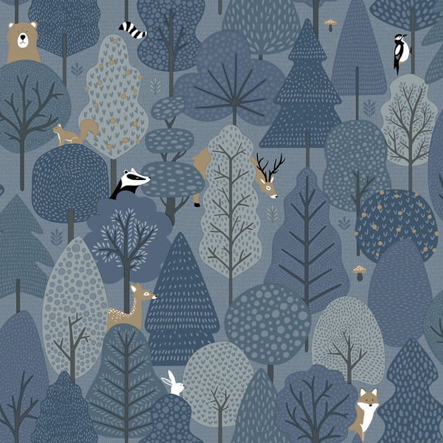 Quillen Indigo Forest Wallpaper by Chesapeake Designer Fable Covers about 57.5 square feet 20.9-in by 33-ft long roll Unpasted 10.4 - Swanky Fabrics - Quillen Indigo Forest Wallpaper by Chesapeake Designer Fable Covers about 57.5 square feet 20.9-in by 33-ft long roll Unpasted 10.4 - Swanky Fabrics -