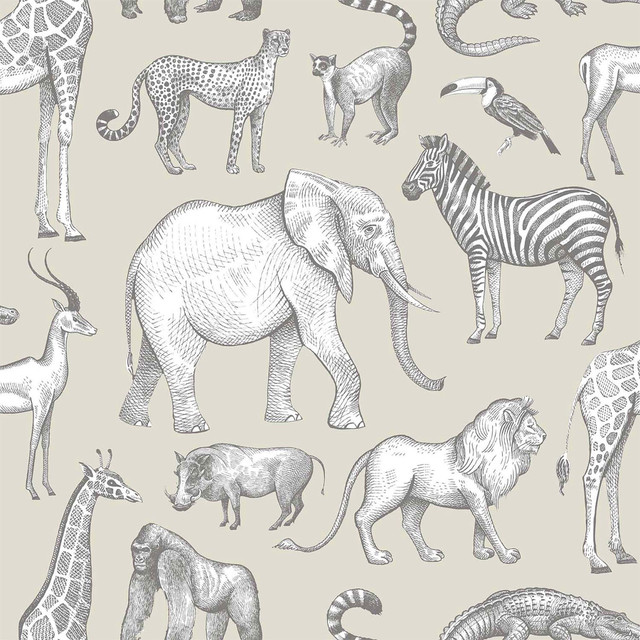 Kenji Taupe Safari Wallpaper by Chesapeake Designer Fable Covers about 57.5 square feet 20.9-in by 33-ft long roll Unpasted 10.4 - Swanky Fabrics - Kenji Taupe Safari Wallpaper by Chesapeake Designer Fable Covers about 57.5 square feet 20.9-in by 33-ft long roll Unpasted 10.4 - Swanky Fabrics -
