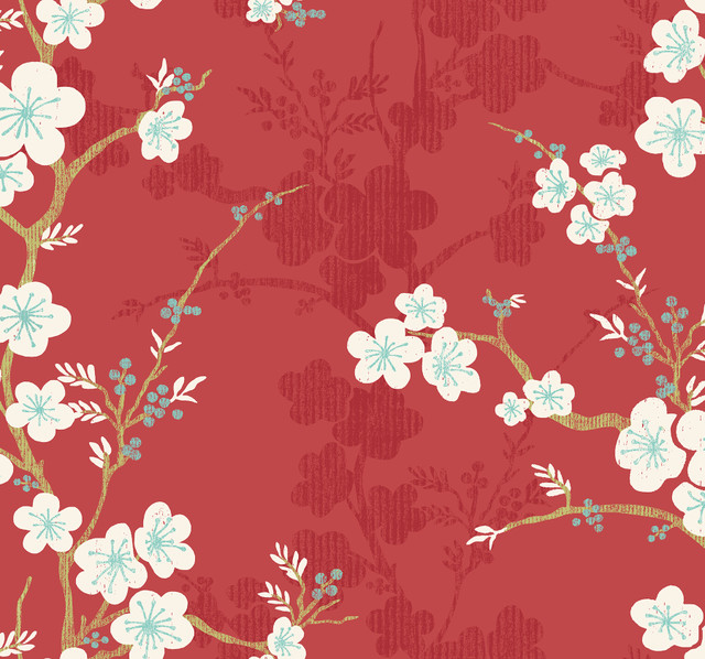 Nicolette Red Floral Trail Wallpaper by A-Street Prints Designer Daylight Covers about 60.8 square feet 27-in by 27-ft long roll Unpasted 25.25 - Swanky Fabrics - Nicolette Red Floral Trail Wallpaper by A-Street Prints Designer Daylight Covers about 60.8 square feet 27-in by 27-ft long roll Unpasted 25.25 - Swanky Fabrics -
