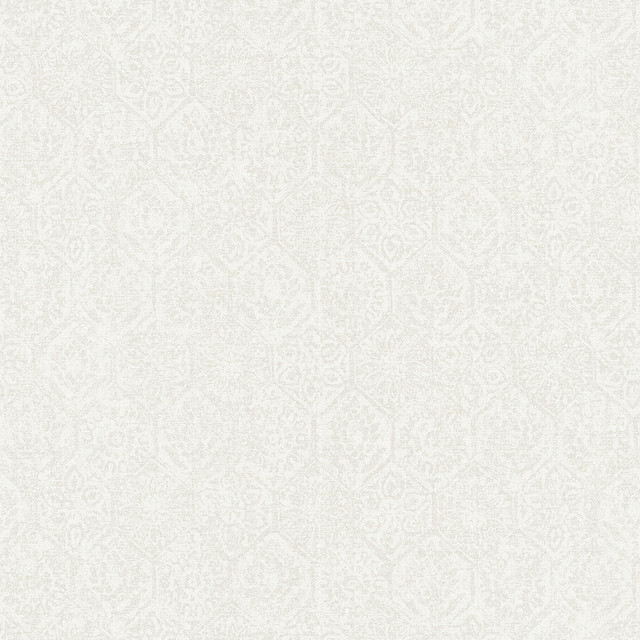 Edsel Cream Geometric Wallpaper by Advantage Designer Cuba Covers about 57.5 square feet 20.9-in by 33-ft long roll Unpasted 25.2 - Swanky Fabrics -