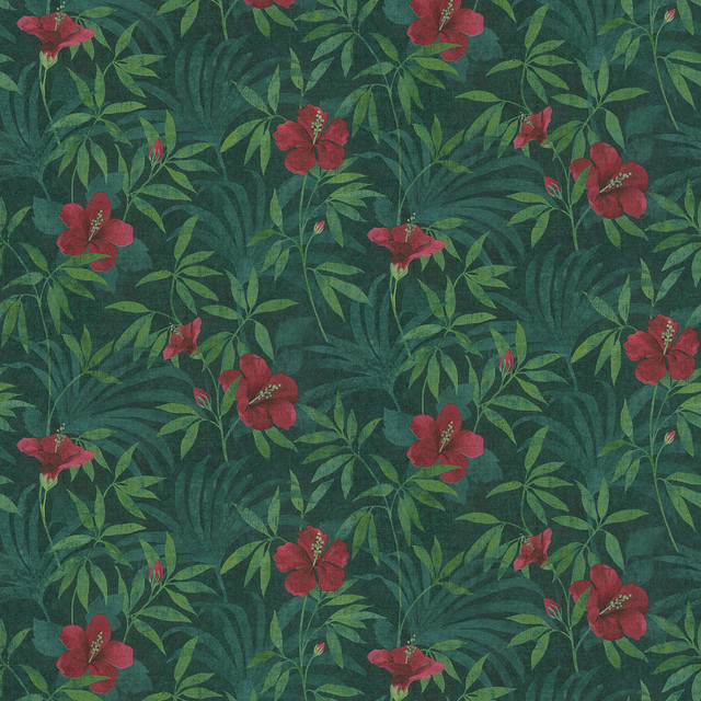 Malecon Green Floral Wallpaper by Advantage Designer Cuba Covers about 57.5 square feet 20.9-in by 33-ft long roll Unpasted 25.2 - Swanky Fabrics - Malecon Green Floral Wallpaper by Advantage Designer Cuba Covers about 57.5 square feet 20.9-in by 33-ft long roll Unpasted 25.2 - Swanky Fabrics -