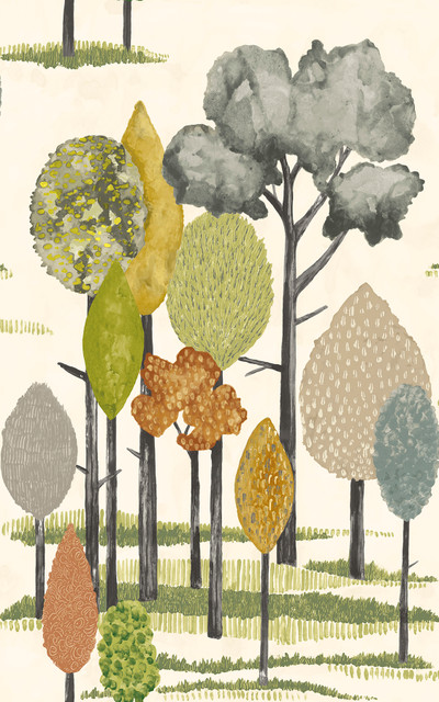 Cypress Olive Tall Trees Wallpaper by ohpopsi Designer Concept Covers about 54.2 square feet 19.7-in by 33-ft long roll Unpasted 31.5 - Swanky Fabrics - Cypress Olive Tall Trees Wallpaper by ohpopsi Designer Concept Covers about 54.2 square feet 19.7-in by 33-ft long roll Unpasted 31.5 - Swanky Fabrics -
