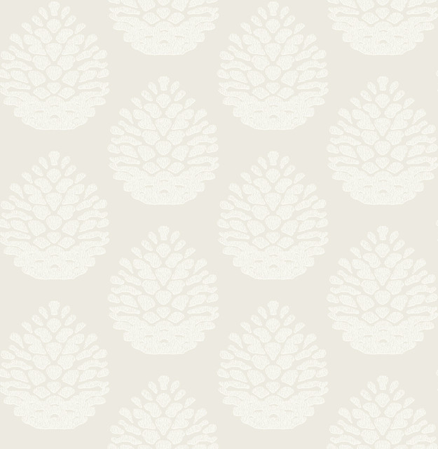 Totem Eggshell Pinecone Wallpaper by Chesapeake Designer Birch & Sparrow Covers about 56.4 square feet 20.5-in by 33-ft long roll Prepasted 6.9 - Swanky Fabrics - Totem Eggshell Pinecone Wallpaper by Chesapeake Designer Birch & Sparrow Covers about 56.4 square feet 20.5-in by 33-ft long roll Prepasted 6.9 - Swanky Fabrics -