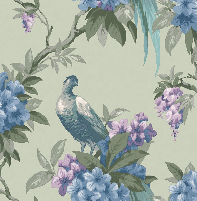 Golden Sage Floral Wallpaper by Brewster Designer Archive Collection Covers about 56.4 square feet 20.5-in by 33-ft long roll Unpasted 21 - Swanky Fabrics - Golden Sage Floral Wallpaper by Brewster Designer Archive Collection Covers about 56.4 square feet 20.5-in by 33-ft long roll Unpasted 21 - Swanky Fabrics -