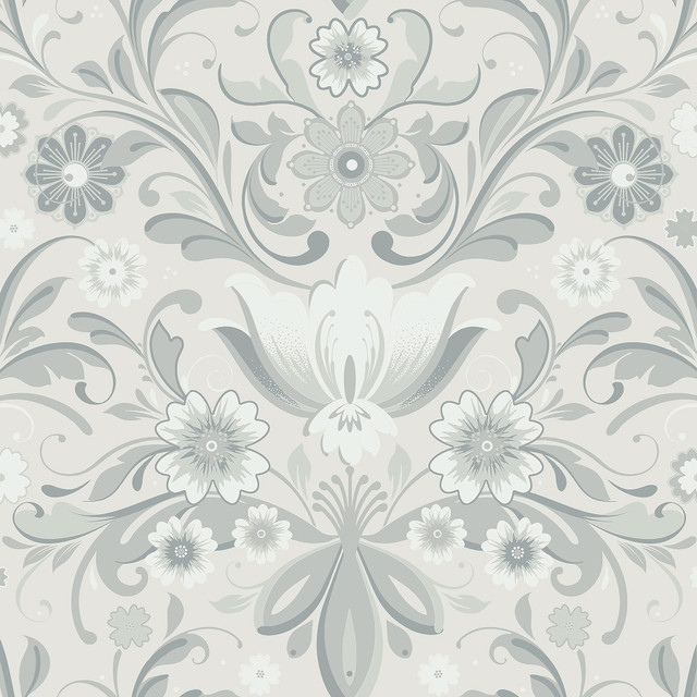 Ostanskar Light Grey Retro Floral Wallpaper by A-Street Prints Designer Annelie Covers about 57.5 square feet 20.9-in by 33-ft long roll Unpasted 20.9 - Swanky Fabrics - Ostanskar Light Grey Retro Floral Wallpaper by A-Street Prints Designer Annelie Covers about 57.5 square feet 20.9-in by 33-ft long roll Unpasted 20.9 - Swanky Fabrics -