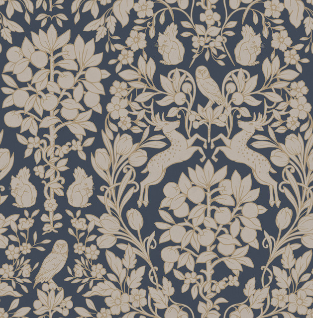 Richmond Blue Floral Wallpaper by Brewster Designer Archive Collection Covers about 56.4 square feet 20.5-in by 33-ft long roll Unpasted 21 - Swanky Fabrics - Richmond Blue Floral Wallpaper by Brewster Designer Archive Collection Covers about 56.4 square feet 20.5-in by 33-ft long roll Unpasted 21 - Swanky Fabrics -