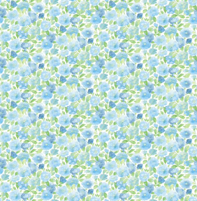 Elsie Sky Blue Floral Wallpaper by A-Street Prints Designer Ami Covers about 56.4 square feet 20.5-in by 33-ft long roll Unpasted 10.4 - Swanky Fabrics -