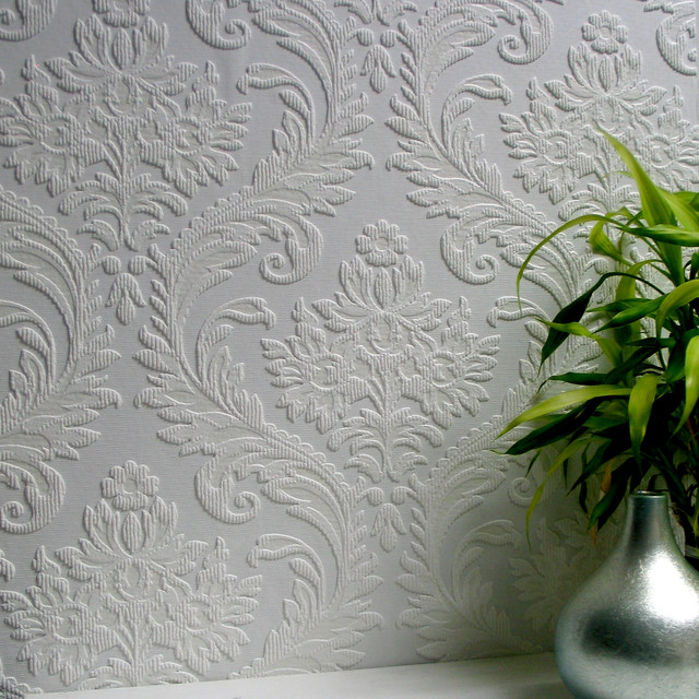 High Trad White Paintable Textured Vinyl Wallpaper by Brewster Designer Anaglypta X Covers about 57.5 square feet 20.9-in by 33-ft long roll Unpasted 12.6 - Swanky Fabrics - High Trad White Paintable Textured Vinyl Wallpaper by Brewster Designer Anaglypta X Covers about 57.5 square feet 20.9-in by 33-ft long roll Unpasted 12.6 - Swanky Fabrics -