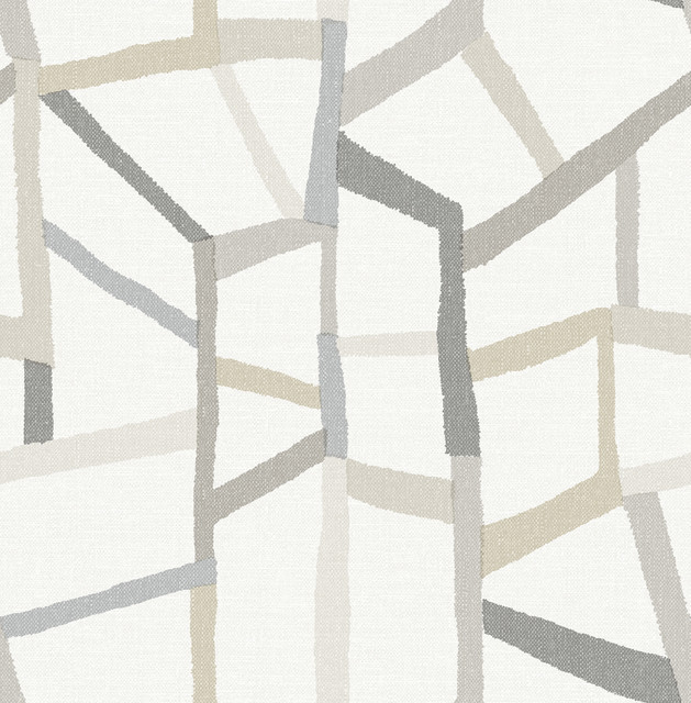 Tate Grey Geometric Linen Wallpaper by A-Street Prints Designer BlueBell Covers about 56.4 square feet 20.5-in by 33-ft long roll Unpasted 20.9 - Swanky Fabrics - Tate Grey Geometric Linen Wallpaper by A-Street Prints Designer BlueBell Covers about 56.4 square feet 20.5-in by 33-ft long roll Unpasted 20.9 - Swanky Fabrics -