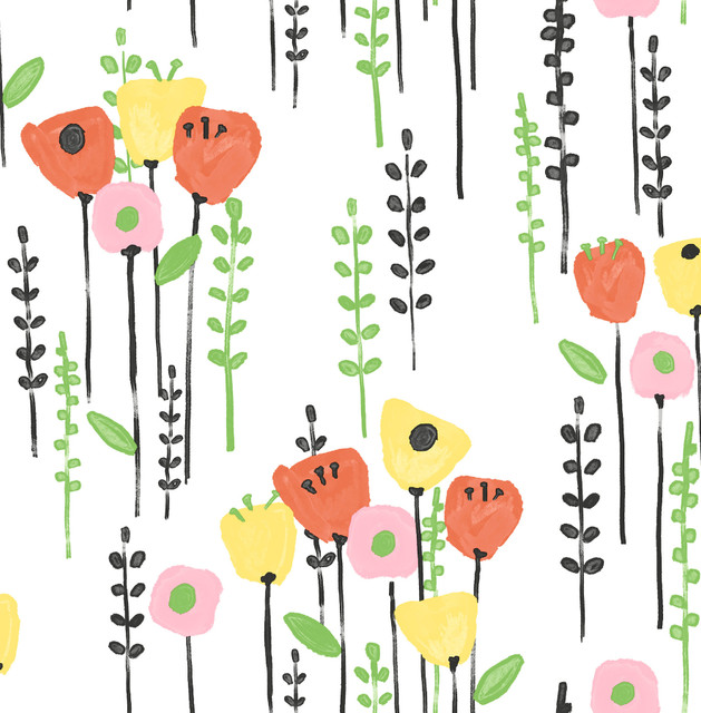 Mabel Yellow Floral Field Wallpaper by A-Street Prints Designer Whimsy Covers about 56.4 square feet 20.5-in by 33-ft long roll Unpasted 10.4 - Swanky Fabrics - Mabel Yellow Floral Field Wallpaper by A-Street Prints Designer Whimsy Covers about 56.4 square feet 20.5-in by 33-ft long roll Unpasted 10.4 - Swanky Fabrics -