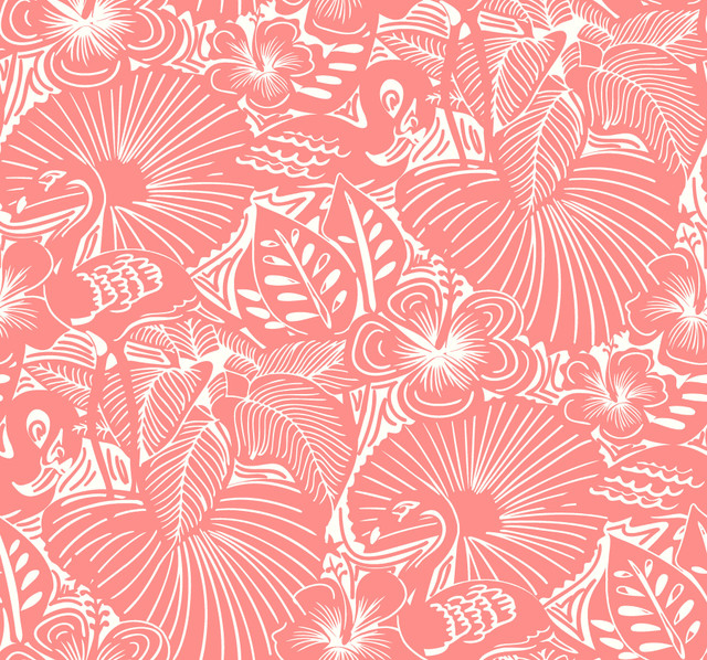 Idalia Coral Floral Flamingo Wallpaper by A-Street Prints Designer Whimsy Covers about 60.8 square feet 27-in by 27-ft long roll Unpasted 25.25 - Swanky Fabrics - Idalia Coral Floral Flamingo Wallpaper by A-Street Prints Designer Whimsy Covers about 60.8 square feet 27-in by 27-ft long roll Unpasted 25.25 - Swanky Fabrics -