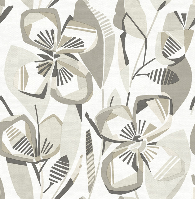 Nathalie Beige Abstract Blooms Wallpaper by A-Street Prints Designer Whimsy Covers about 56.4 square feet 20.5-in by 33-ft long roll Unpasted 20.9 - Swanky Fabrics - Nathalie Beige Abstract Blooms Wallpaper by A-Street Prints Designer Whimsy Covers about 56.4 square feet 20.5-in by 33-ft long roll Unpasted 20.9 - Swanky Fabrics -