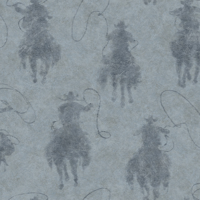 Stockman Silhouette Blue Wallpaper by Chesapeake Designer Yellowstone Covers about 56.4 square feet 20.5-in by 33-ft long roll Prepasted 20.5 - Swanky Fabrics - Stockman Silhouette Blue Wallpaper by Chesapeake Designer Yellowstone Covers about 56.4 square feet 20.5-in by 33-ft long roll Prepasted 20.5 - Swanky Fabrics -