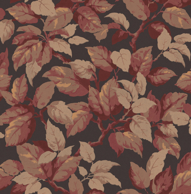 Canopy Burgundy Leaf Wallpaper by Advantage Designer Westbury Forest Covers about 56.4 square feet 20.5-in by 33-ft long roll Unpasted 20.9 - Swanky Fabrics - Canopy Burgundy Leaf Wallpaper by Advantage Designer Westbury Forest Covers about 56.4 square feet 20.5-in by 33-ft long roll Unpasted 20.9 - Swanky Fabrics -