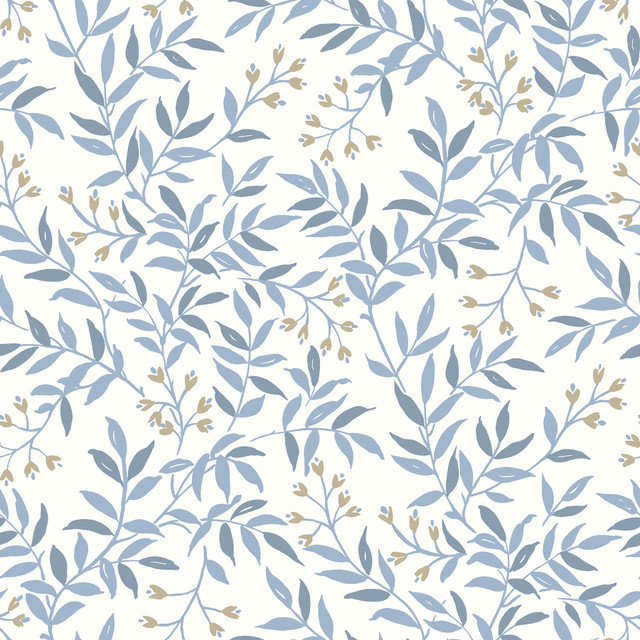 Senna Blue Budding Vines Wallpaper by Chesapeake Designer Wildflower Covers about 56.4 square feet 20.5-in by 33-ft long roll Prepasted 20.5 - Swanky Fabrics - Senna Blue Budding Vines Wallpaper by Chesapeake Designer Wildflower Covers about 56.4 square feet 20.5-in by 33-ft long roll Prepasted 20.5 - Swanky Fabrics -