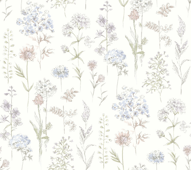 Bergamot Lavender Wildflower Wallpaper by Chesapeake Designer Wildflower Covers about 60.8 square feet 27-in by 27-ft long roll Prepasted 0 - Swanky Fabrics - Bergamot Lavender Wildflower Wallpaper by Chesapeake Designer Wildflower Covers about 60.8 square feet 27-in by 27-ft long roll Prepasted 0 - Swanky Fabrics -