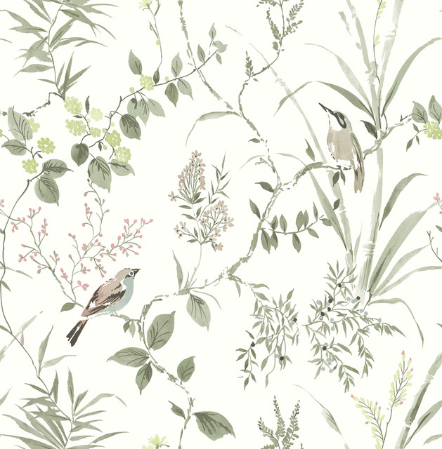 Imperial Garden Moss Botanical Wallpaper by Chesapeake Designer Wildflower Covers about 56.4 square feet 20.5-in by 33-ft long roll Unpasted 20.9 - Swanky Fabrics - Imperial Garden Moss Botanical Wallpaper by Chesapeake Designer Wildflower Covers about 56.4 square feet 20.5-in by 33-ft long roll Unpasted 20.9 - Swanky Fabrics -