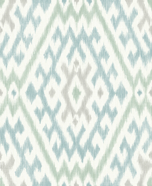 Solola Aqua Ikat Wallpaper by A-Street Prints Designer Harmony Covers about 56.4 square feet 20.5-in by 33-ft long roll Unpasted 25.2 - Swanky Fabrics - Solola Aqua Ikat Wallpaper by A-Street Prints Designer Harmony Covers about 56.4 square feet 20.5-in by 33-ft long roll Unpasted 25.2 - Swanky Fabrics -
